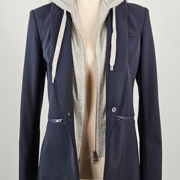 Veronica Beard Navy Scuba Jacket Cashmere Dickey | Women's 4 | MINOR FLAWS - Picture 12 of 16